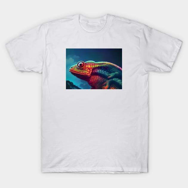 Illustrated Chameleon T-Shirt by tdraw